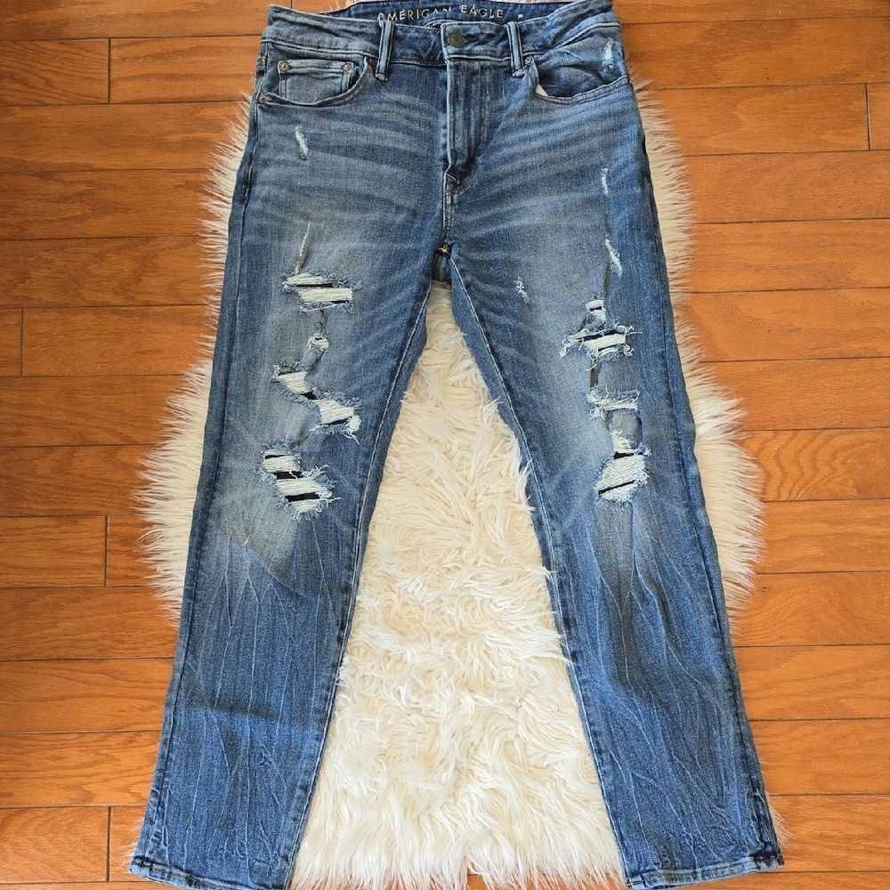 American Eagle Outfitters Women's Straight Leg Blue Jeans